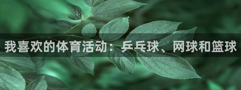 77体育app下载官网：我喜欢的体育活动：乒乓球、网球和篮球